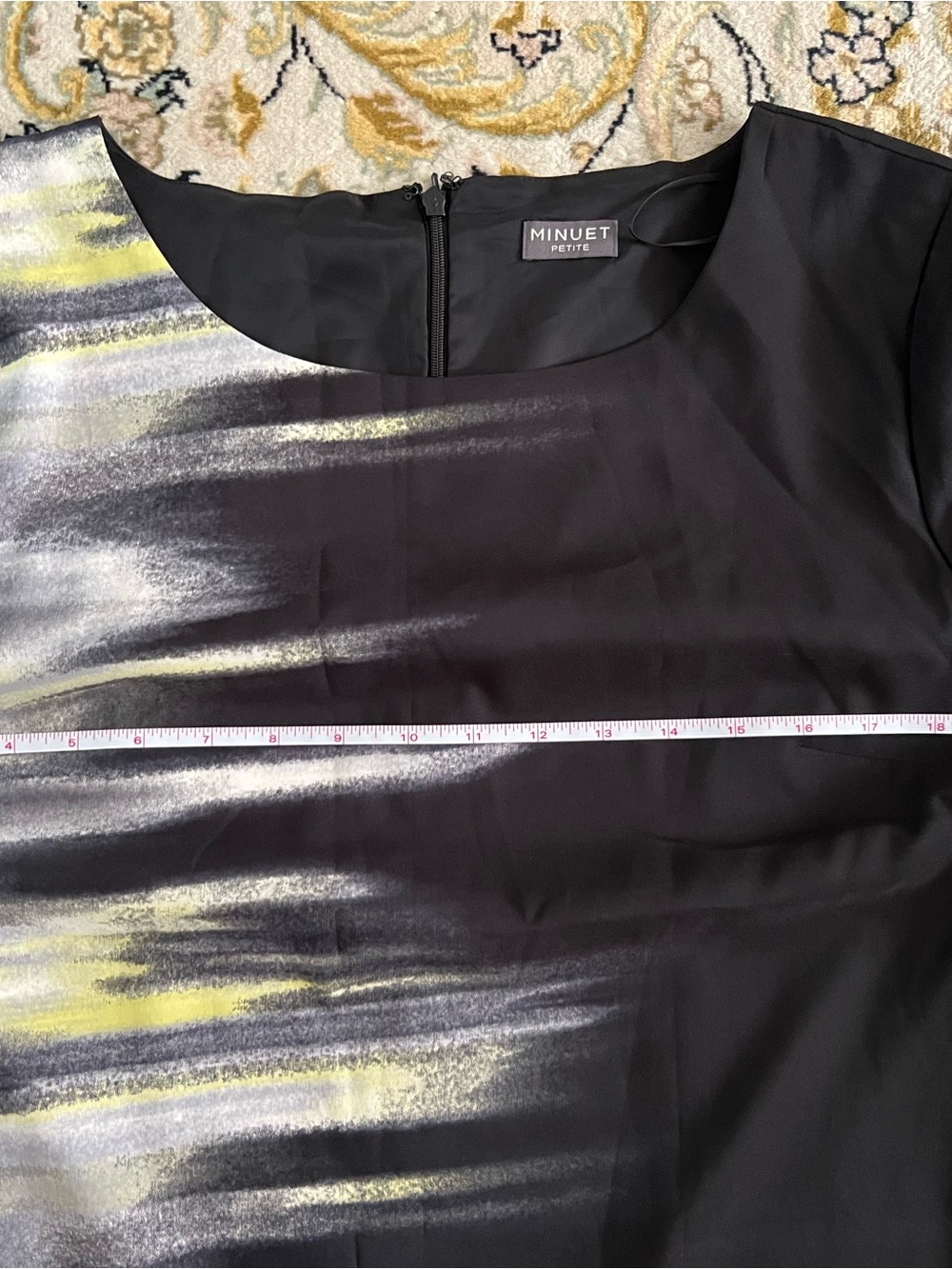 Minuet Petite Black Dress with Subtle Light Stripe Accent - Picture 3 of 8